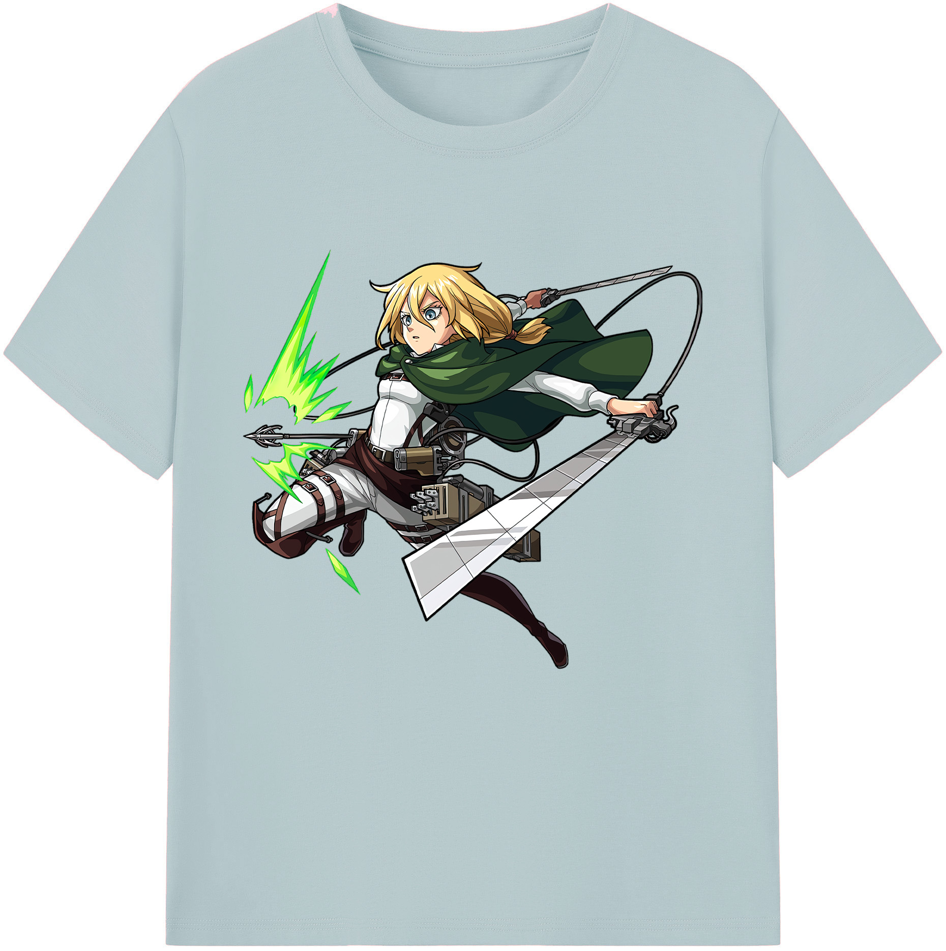 （画像用） 進撃の巨人 クリスタ·レンズ Attack on Titan Christa Lenz 綿100％半袖Tシャツ（フロントプリント）